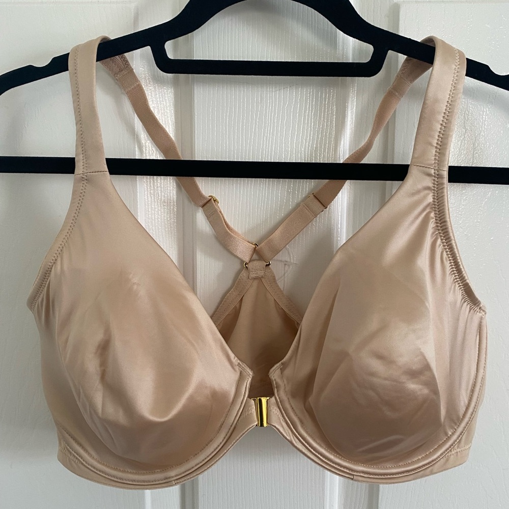 NWT Delimira Front Closure Racerback Beige Underwire Bra Size 38D